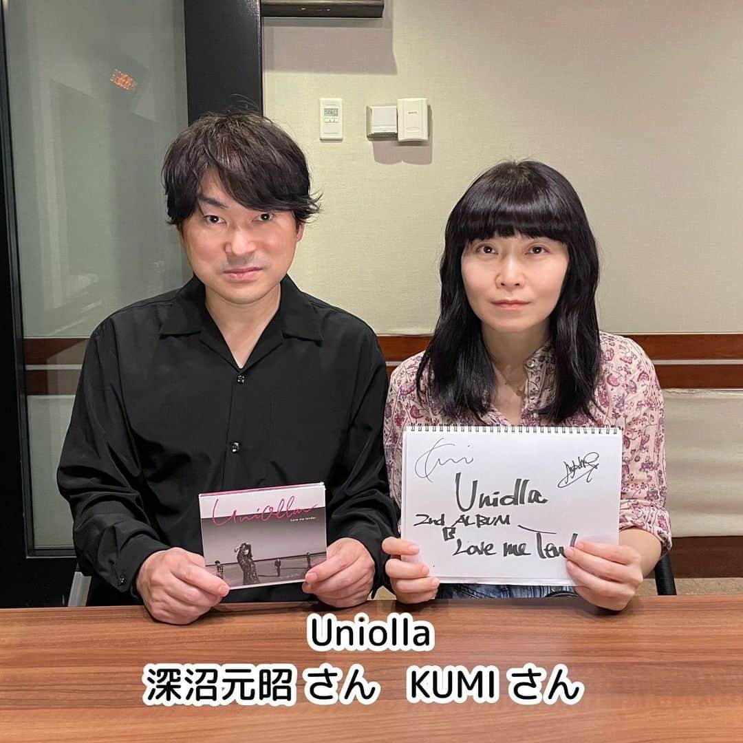 坂本美雨のディア・フレンズさんのインスタグラム写真 - (坂本美雨のディア・フレンズInstagram)「7月18日（火）#ディアフレンズ 「#Uniolla 」の#KUMI さんと#深沼元昭 さんを お迎えします🌻  LOVE PSYCHEDELICOのボーカルKUMIさん Gt 深沼元昭さん（#PLAGUES ／#Mellowhead ） B 林幸治さん（#TRICERATOPS ） Dr. 岩中英明さん の4人によるバンド「Uniolla」  7月5日に2ndアルバム『Love me tender』が発売🎶 バンドのこと、アルバムのことたっぷり伺います‼️  #ユニオラ #LOVEPSYCHEDELICO #林幸治 #岩中英明 #Lovemetende #坂本美雨 @miu_sakamoto @miusakamoto.staffofficial #tokyofm #JFN #全国38局ネット #radiko  @tokyofm_official」7月18日 5時51分 - dearfriends80