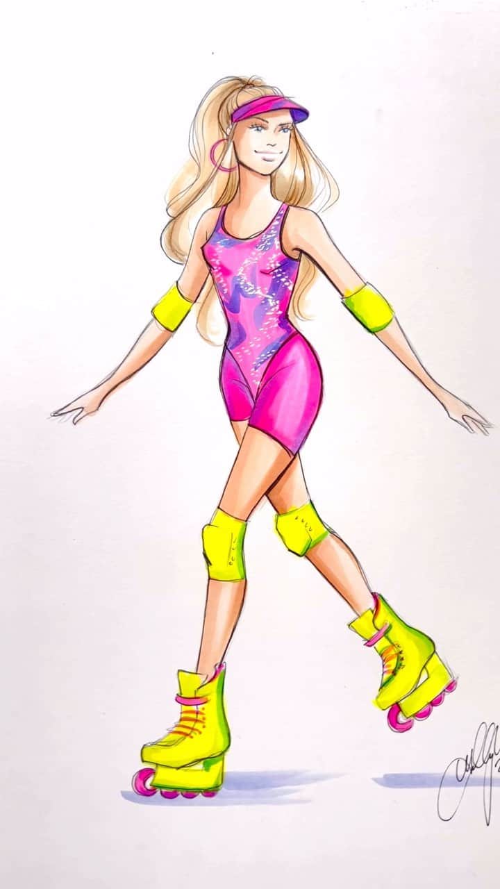 Holly Nicholsのインスタグラム：「Barbie and Ken 😉 #fashionillustration #asmr #copicmarkers #wbpromotion #barbiemovie #barbiethemovie」
