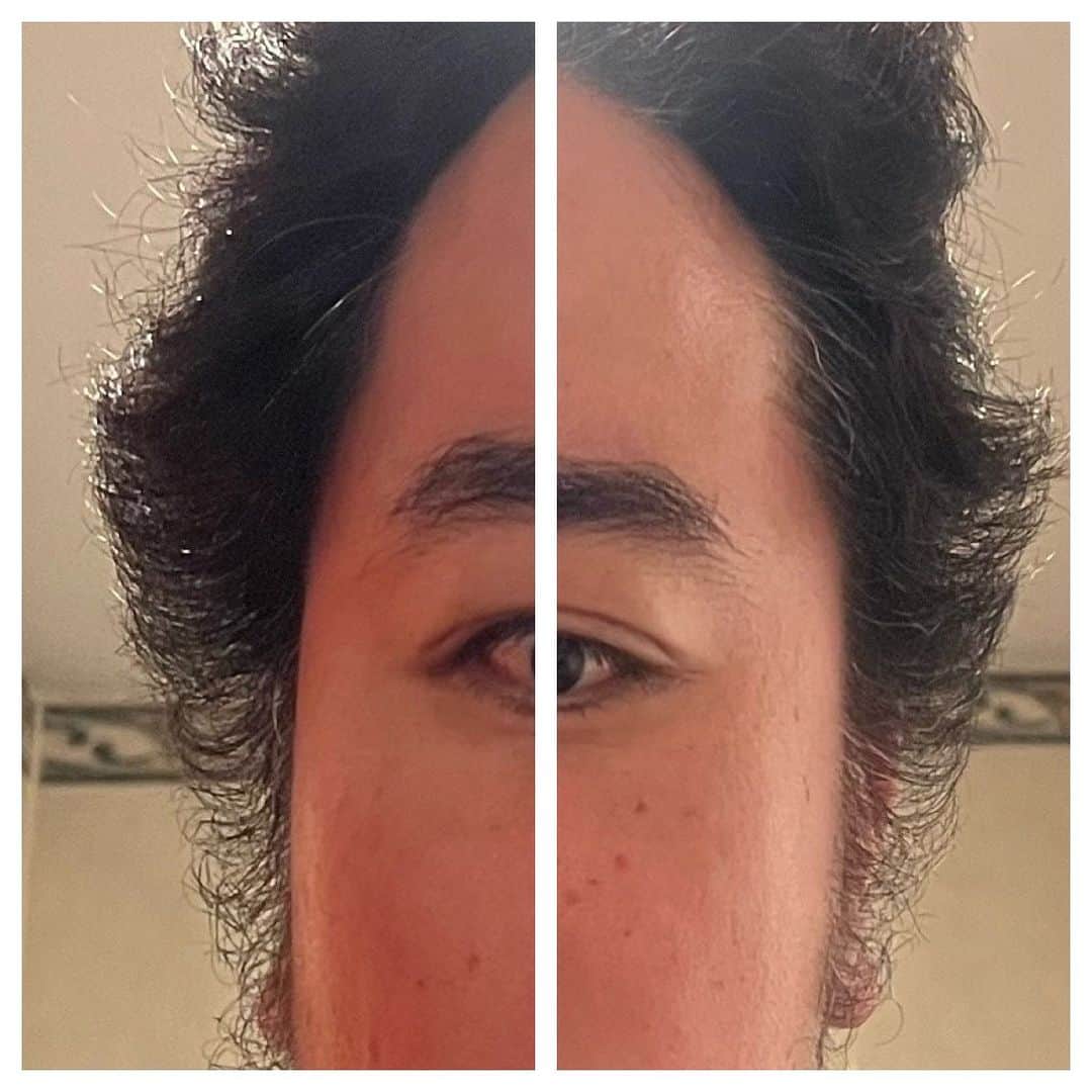 与座よしあきのインスタグラム：「もみあげから北大路欣也さんになってきました。」