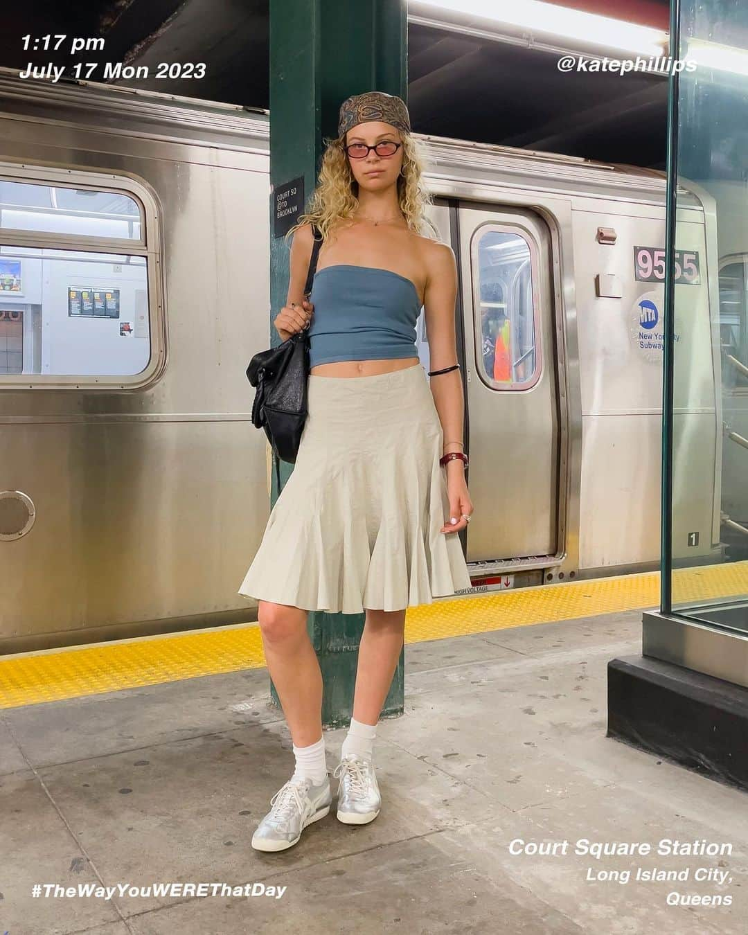 筒井心一のインスタグラム：「Kate @katephilllips at #CourtSquareStation at 1:17 pm, July 17 Monday 2023, #LongIslandCity #Queens #NewYork  #OutfitOfTheDay = #TheWayYouWEREThatDay  #TWYWTD #ShinichiTsutsui」