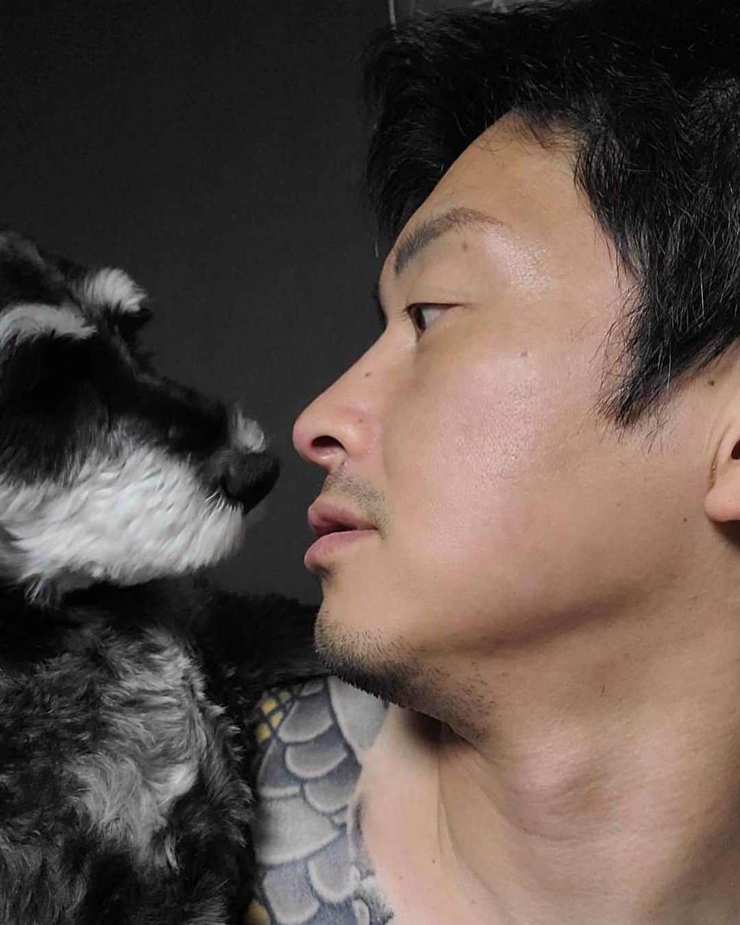 吉永啓之輔のインスタグラム：「お前可愛いな🐶」