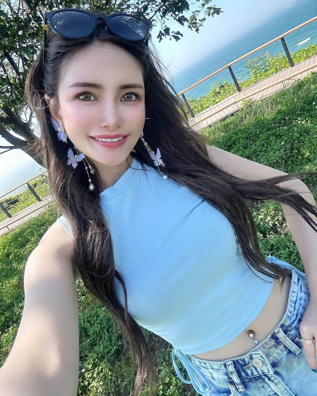 竹村寿美佳（すうちゃま）のインスタグラム：「初めてのグランピング撮影⛺🌵🍃⛅️」