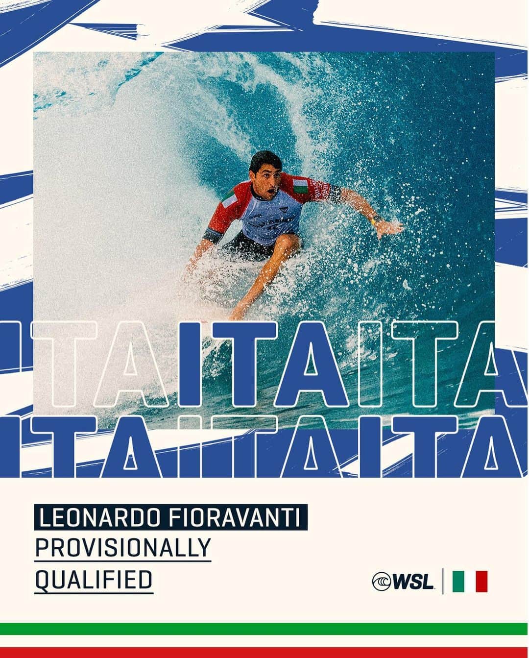 世界プロサーフィン連盟（WSL）のインスタグラム：「Congratulations @leofioravanti! You have provisionally qualified for the Olympic Games Paris 2024. We can’t wait to watch you compete for Italy next year at Teahupo’o. #QualificationSeason2023」