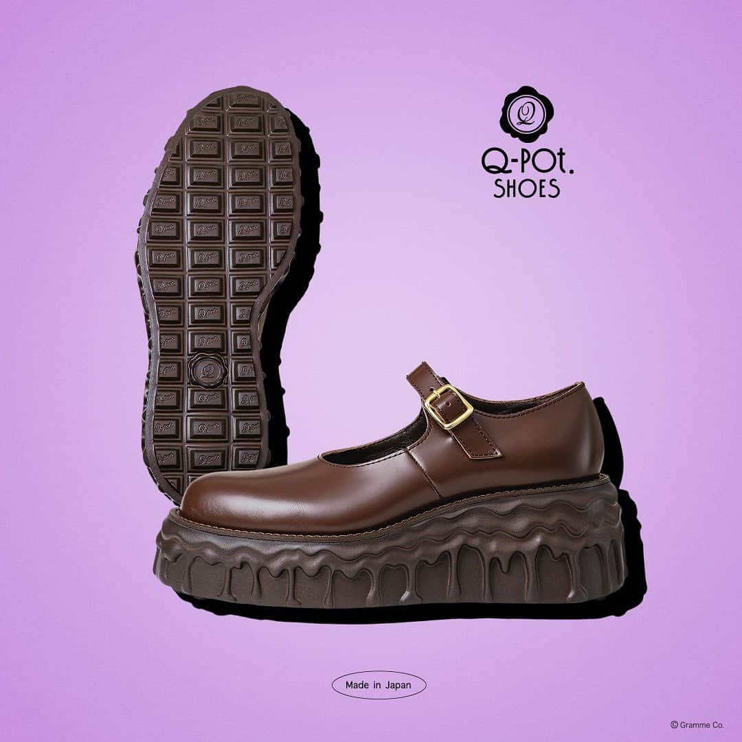 キューポットのインスタグラム：「*⁠ 【SHOES】Enjoy our power shoes!🍫⁠ ⁠ “Positive SHOES for walking towards the world.” ⁠ ⁠ With such thoughts of designer Tadaaki Wakamatsu, shoes with a new sensation that can only be created by Q-pot. ⁠ ⁠ ・Q-pot. original sole design⁠ ・Sole height: 7.5 cm⁠ ・Extremely light sole⁠ ・Upper material: Cowhide leather⁠ ・Four-hole type strap⁠ ・Made in Japan ⁠ ⁠ ＜3 colors: Brown / Black / Red＞ ⁠ ⁠ ⁠https://intl.q-pot.jp/collections/shoes⁠ ⁠ ⁠ #qpot #キューポット #madeinjapan #japanmade #sneakerfreaker #style #shoeaddict #instashoes #nicekicks #shoesaddict #styles #stylish #shopping #shoestagram #fashionista #instafashion #leather #footwear #chocolate #chocolatelover #chocolateaddict #shoes #artshoes #art #instashoes #キューポット #キューポットシューズ #靴 #チョコレート #👠」