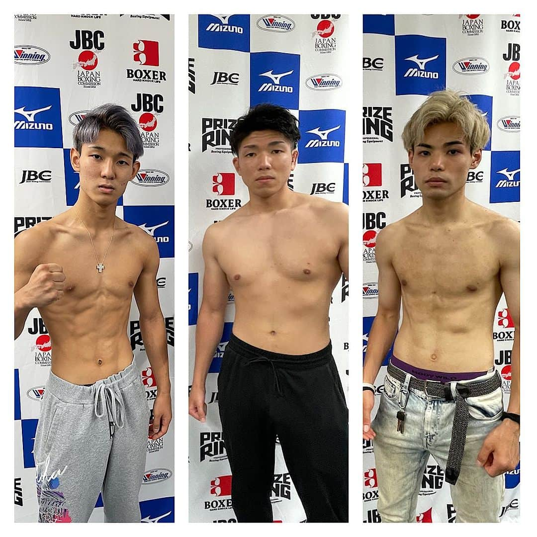 渡嘉敷勝男（渡嘉敷ボクシングジム）のインスタグラム：「2023.7.18 JBCにて前日計量 無事に計量パスしました。  20237.19 UNTOUCHABLE FIGHT35 塩崎優人.矢野一輝.仲里ニンジャ早史 3名が出場致します。 応援宜しくお願い致します。  #boxing #boxer  #渡嘉敷ボクシングジム #後楽園ホール #塩崎優人#矢野一輝 #仲里ニンジャ早史」