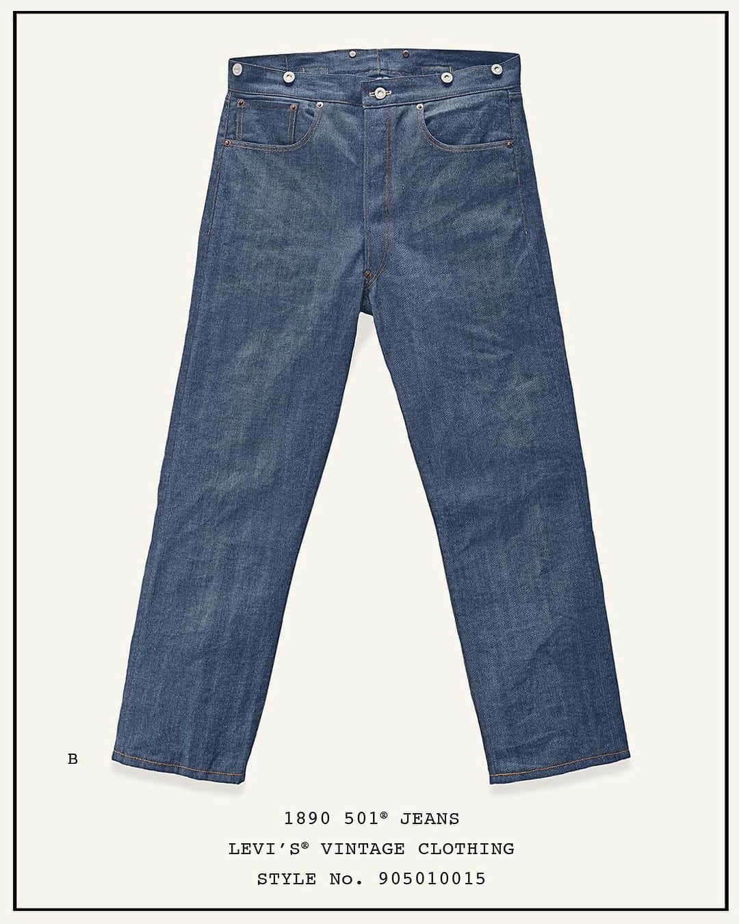 Levi's Japanさんのインスタグラム写真 - (Levi's JapanInstagram)「・ Levi's︎︎® Vintage Clothing 1890 501®再入荷！  歴代の501®を復刻し販売しているLevi's︎︎® Vintage Clothing から、初代501®ジーンズである1890年モデルが再度入荷しました。  1890年は品番統制によって、シンボリックなロットナンバー「501」が初めてつけられた記念すべき年です。 当時のデニム生地は、アモスケイグ社製の9オンスセルビッジデニムでしたが、2023年はオーガニックコットンで復刻されています。  #リーバイス #リーバイス501 #Levis #Levis501  #生デニム #リジッドデニム #育てるデニム  #デニムコーデ #デニムジャケット #デニムセットアップ #デニムオンデニム #デニムパンツ」7月18日 18時18分 - levis_japan