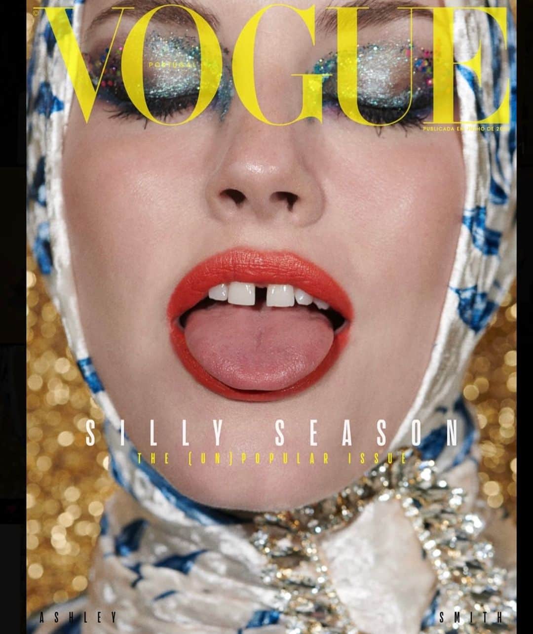 Ashley Smithのインスタグラム：「First vogue cover y’all✨Shot by one of the first photographers I shot with when I started modeling, the amazing @jamienelson6 ✨   This month has been a whirlwind. I’m so grateful to be alive, to be creative with amazing humans, to be exploring music and acting like I never have before. The support and love I feel from my friends and community leaves me speechless. All I can hope is that I put as much back in as I have been given.   Thank you @vogueportugal for the iconic cover. Thank you @alienzarereal for making awesome art with me and being the sickest human. Thank you @lilly_keys for always being the best make up beat in the game. @elsahair for the hair and @jamesrosenthal for styling.」