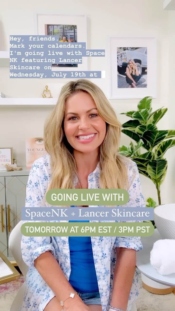 キャンディス・キャメロン・ブレのインスタグラム：「I love that @drlancerrx is available at @spacenk and I love going live with them to talk about all my Lancer Skincare favorites that have changed my skin for the better 🙌🏼✨  Tune in tomorrow at 6pm EST / 3pm PST! Check my story today & tomorrow morning for the direct link to watch!!」