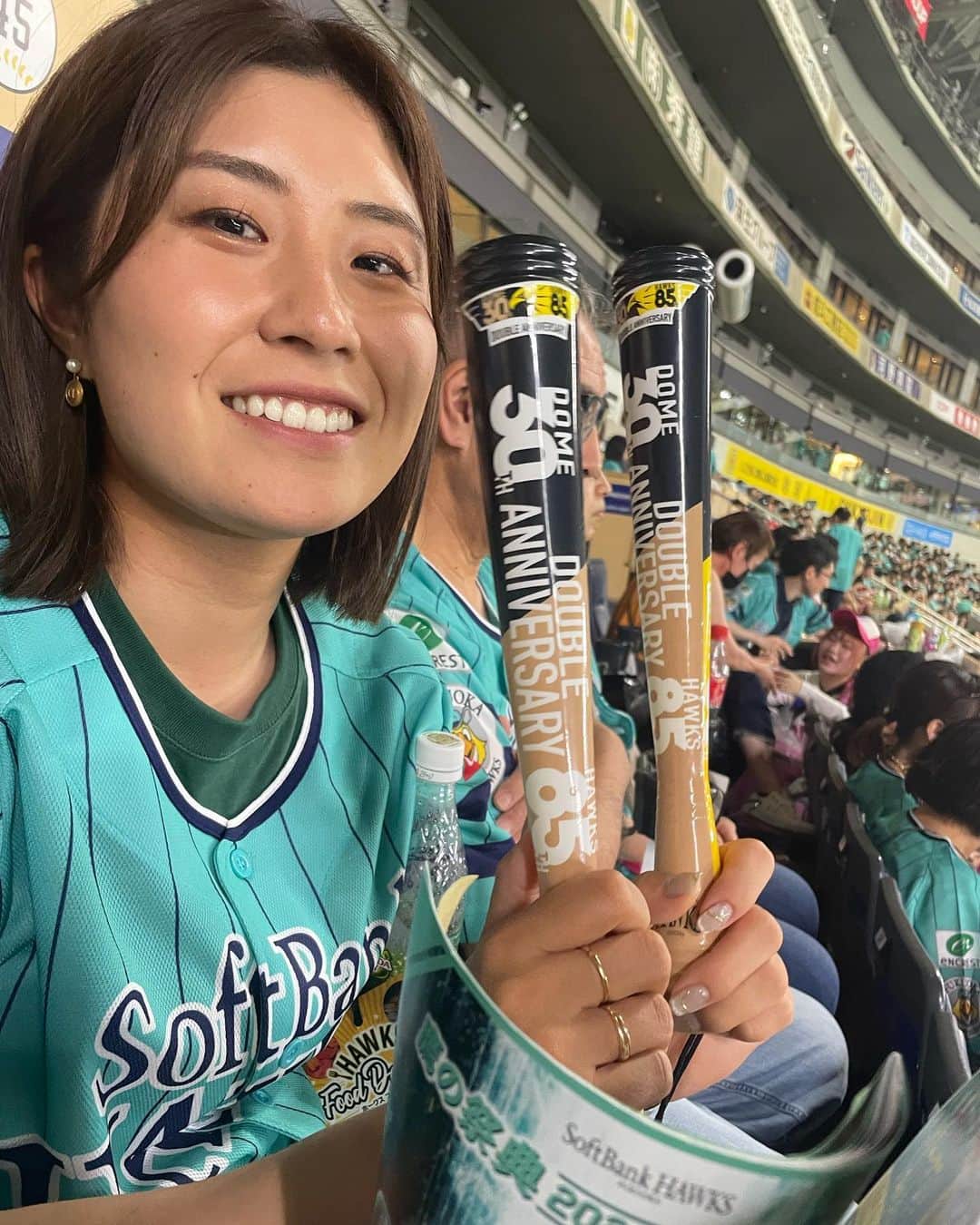 大里桃子のインスタグラム：「☺︎ オープンウィークに野球観戦してきました！⚾️ 最高に楽しかった〜✨ また観に行きたい！いや行きます！ #今年はスポーツ観戦たくさんしたい」
