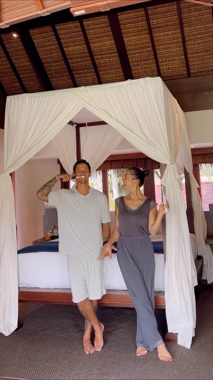 Jennifer Bachdimのインスタグラム：「All around #VillaBangkuang with my Love ❤️🥹 From entrance, gym, swimming pool, lounge area, rooftop to bedroom… we loved our quick staycation @elitehavens #Bali #VillaBangkuang」