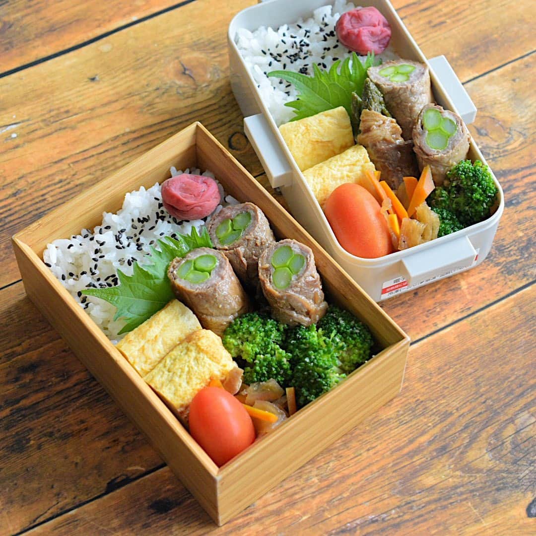 yukiyoのインスタグラム：「2023.7.19* ・ 今日のお弁当 ・ とりあえずお弁当 ・ 電波入らずWi-Fiも無い環境で仕事してきます。 が、頑張ろう… ・ #お弁当 #obento #bento #japanesefood #暮らし #わっぱ #曲げわっぱ #わっぱ弁当 #igersjp #おうちごはん #おうちごはんlover #クロワッサンお弁当部 #クロワッサン普段弁当」