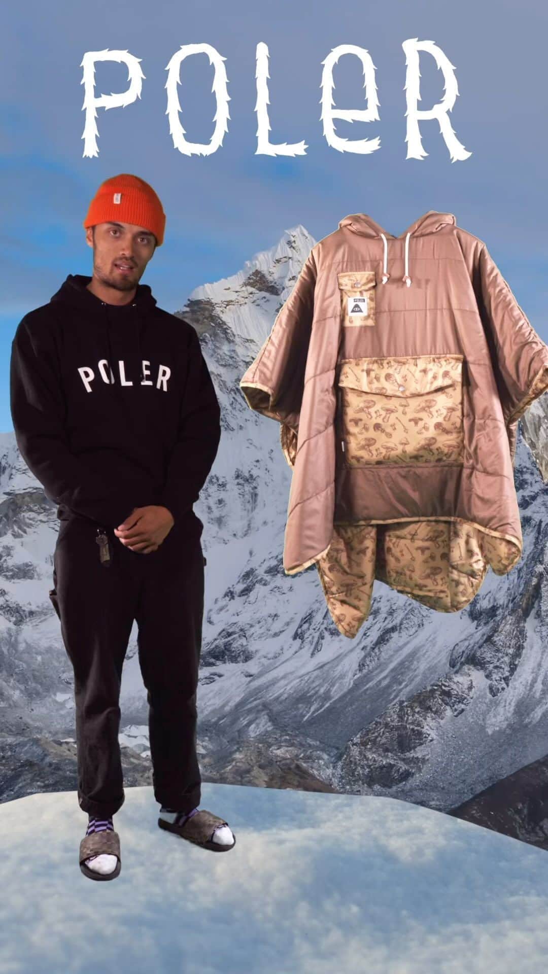 Poler Outdoor Stuffのインスタグラム：「@chopnate here to tell you all about the wondrous multitude of features we crammed into our poncho  BONUS! ALL PONCHOS ARE 30% OFF! Get in one & forever be cozy   #campvibes」