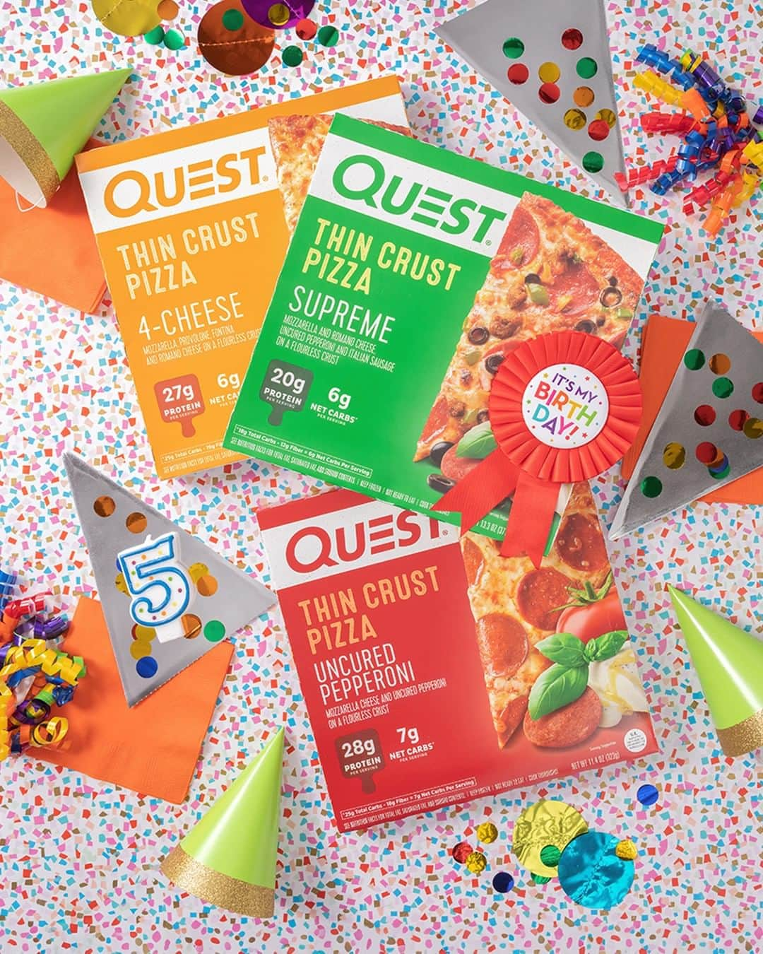 questnutritionさんのインスタグラム写真 - (questnutritionInstagram)「DOUBLE TAP to wish the #QuestPizzas a happy fifth birthday! 🥳🙌🤩 Who loves them? 💪🍕 #OnaQuest #QuestNutrition #QuestPizza」7月19日 1時05分 - questnutrition