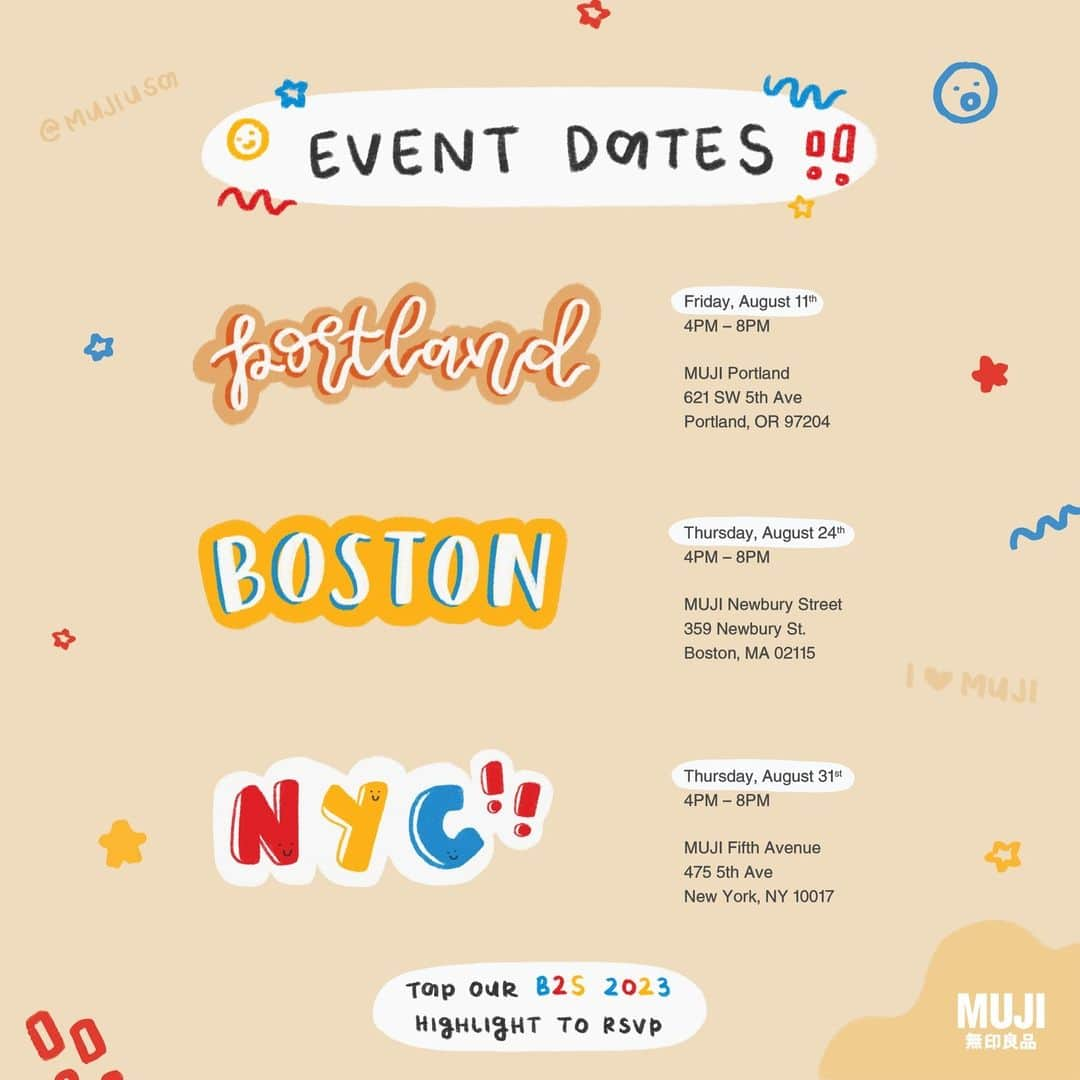 MUJI USAさんのインスタグラム写真 - (MUJI USAInstagram)「Celebrate the start of the Back to School season with us at our Back to School Ready Shopping Events!  Swipe for event details and don't forget to RSVP for the event in your city by tapping our "B2S Events" Highlight ✏️❤️  #MUJI #MUJIUSA #MUJIB2S」7月19日 4時02分 - mujiusa