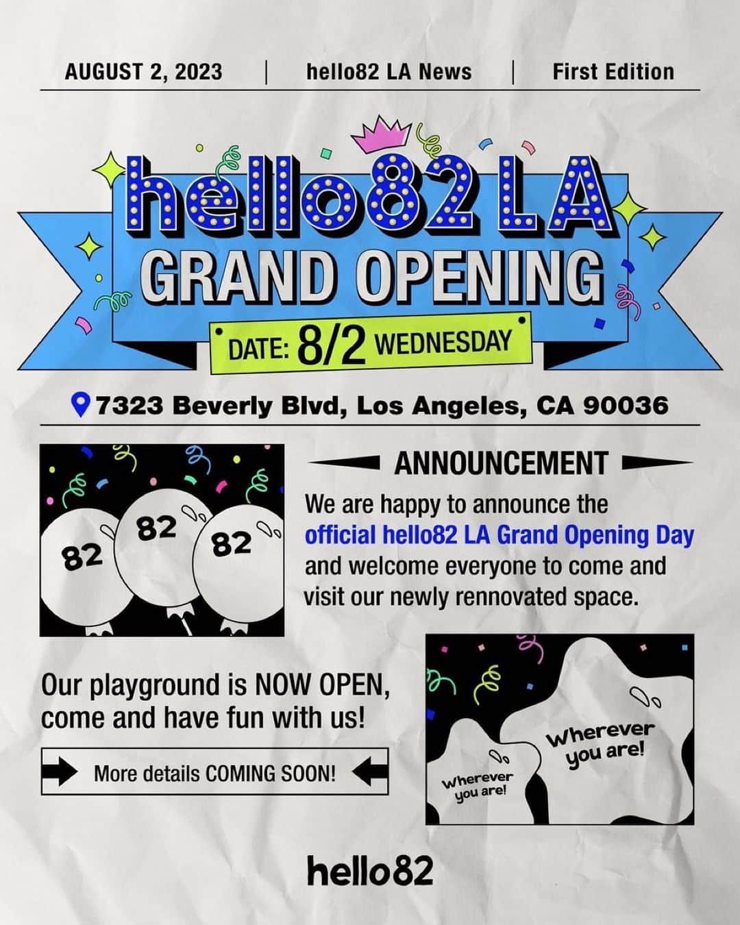 Jaeyoon Choiのインスタグラム：「hello82 LA Grand Open! 8/2/2023」