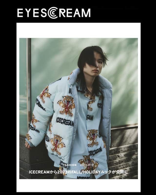 ビリオネア・ボーイズ・クラブのインスタグラム：「. PRESS INFO. EYESCREAM @eyescream_mag  https://eyescream.jp . ICECREAM JP 2023 FALL/HOLIDAY をご紹介いただきました。  #BILLIONAIREBOYSCLUB #ICECREAM #PHARRELL #PHARRELLWILLIAMS #Harajuku #Tokyo #Japan #ビリオネアボーイズクラブ #アイスクリーム」