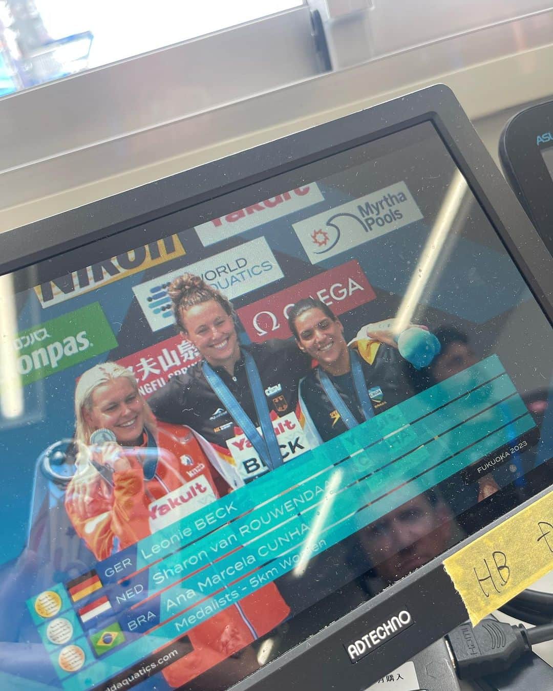 クリステル・チアリのインスタグラム：「オープンウォーターday3は男子と女子5km！ 昨日も熱いレースでした！ 🇯🇵の応援も熱かった！ 明日はいよいよラスト! チームリレー！ ももち海浜公園へcome come come!」