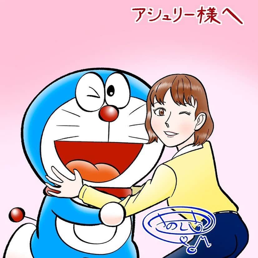 のインスタグラム：「.  きゃぁあ🩵🩷  きのしきさん(@kinoshiki )に ドラえもんと私の似顔絵を描いていただきました！ (のび太風ファッションした時の私)  似てるかな？🤓  なんと光栄な🥺💓  きのしきさんファンとしてめちゃくちゃ嬉しいです！！ 宝物すぎます🥺  どのドラもすっごく可愛いから是非みてほしい！  ありがとうございました💓  .」