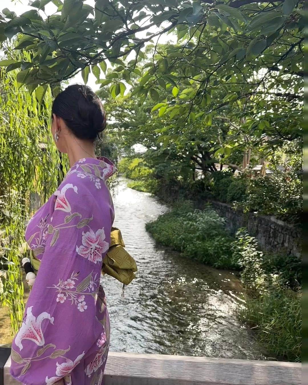 森友里恵のインスタグラム：「京都旅⛩️🎋🪭🏮🎍🌾🍡👺  #浴衣 #祇園祭 #京都 #京都旅 #yukata #kyoto #japan #gion #清水寺 #kiyomizutemple」
