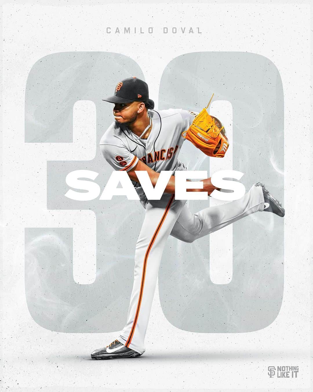 サンフランシスコ・ジャイアンツのインスタグラム：「Camilo Doval is the first pitcher in the Major Leagues to reach the 30 save mark this season 🤠」