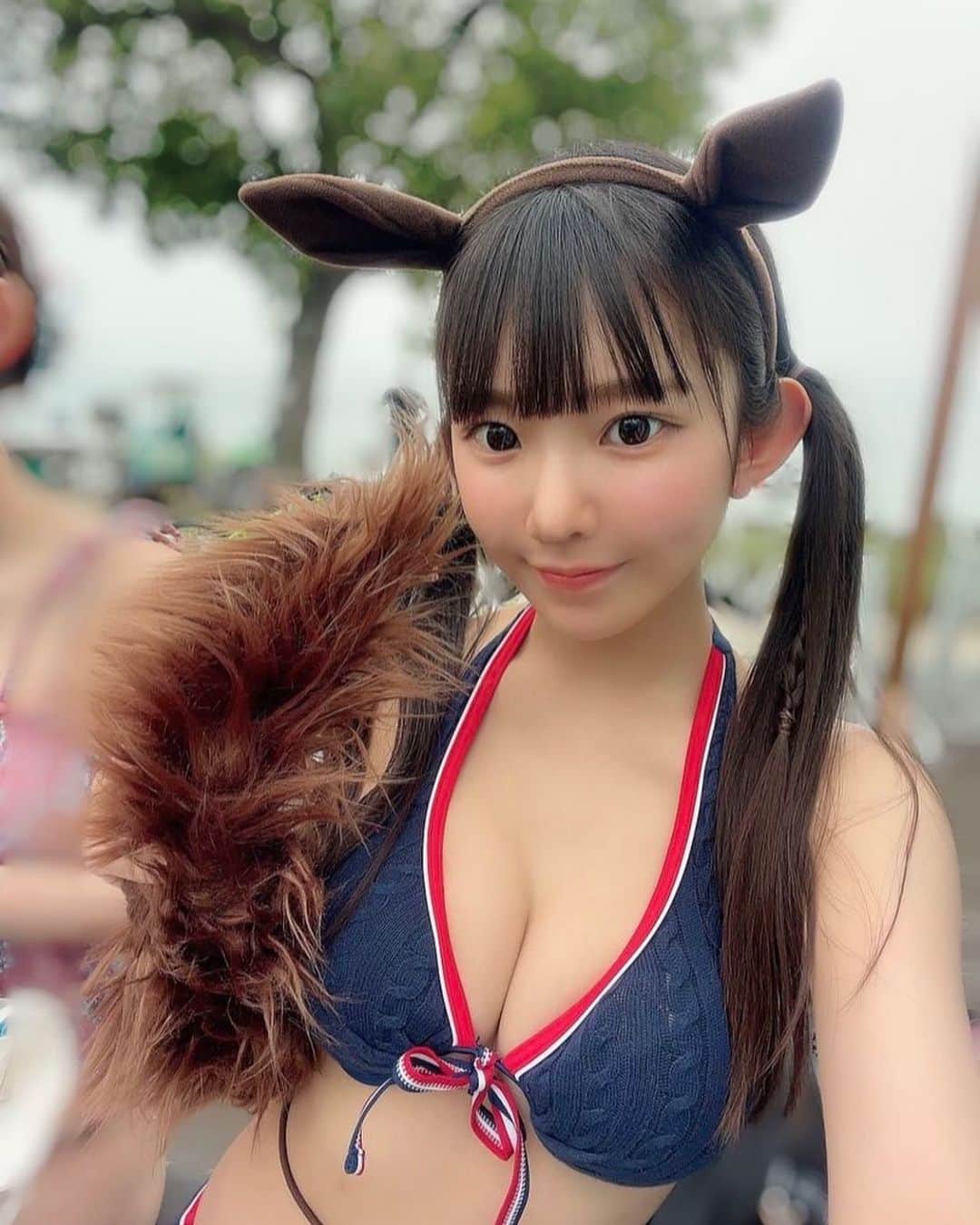 長澤茉里奈のインスタグラム：「奈良テレビ「いい食みつけ旅」 今夜23:30～24:00放送です🐈 滋賀県大津市の「カーメルビーチクラブ」さんに今年も遊びに行きました♡♡ みんな大好き、水着ウマ娘回です🐴❤️  放送後は公式YouTubeにもアップされるのでお楽しみに〜🫶 #いい食みつけ旅 #奈良テレビ #ウマ娘  #marichuu#nagasawamarina#まりちゅう#長澤茉里奈#グラビア#グラビアアイドル#アイドル#水着#合法ロリ#合法ロリ巨乳 #bikinimodel#gravure#Gravureidol#japanesegirl」
