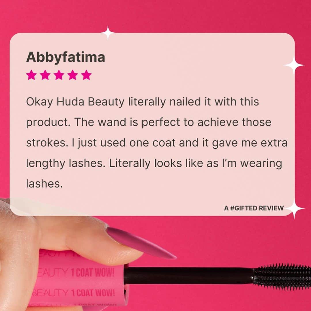 Huda Kattanさんのインスタグラム写真 - (Huda KattanInstagram)「It's review time!!  Our new #HudaBeautyOneCoatWOW Mascara has gotten some major compliments on sephora.com! 👀✨🙏🏾 @sephora ⠀⠀⠀⠀⠀⠀⠀⠀⠀ Get ready to embrace: 💥 Va-va-VOOM VOLUME!  🌀 Dramatic curl  📏 EXTRA length magic  ⠀⠀⠀⠀⠀⠀⠀⠀⠀ Have you tried it yet? We’d love to know what you think!」7月19日 20時04分 - hudabeauty