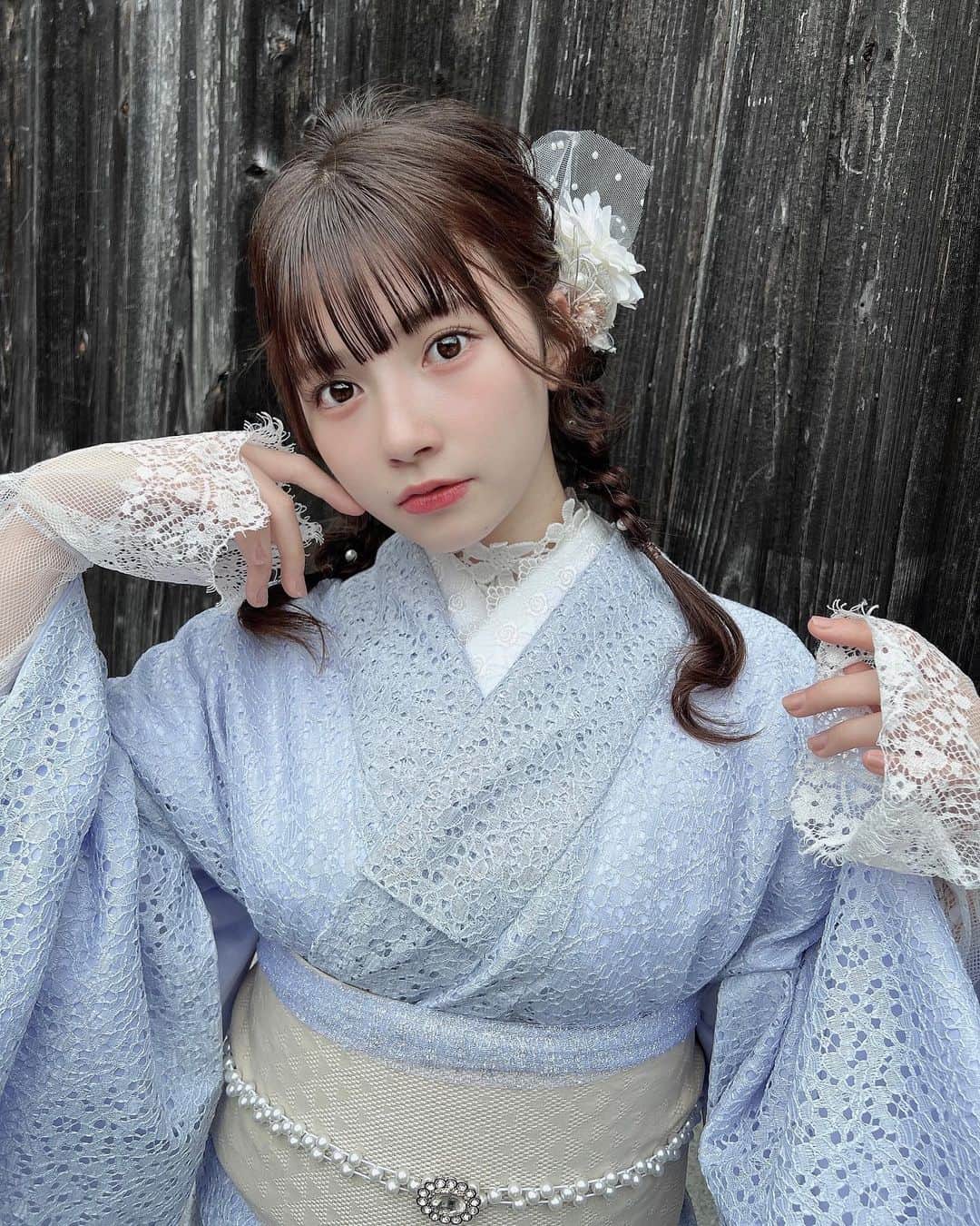吉澤悠華のインスタグラム：「かわいいレース浴衣 🧊」
