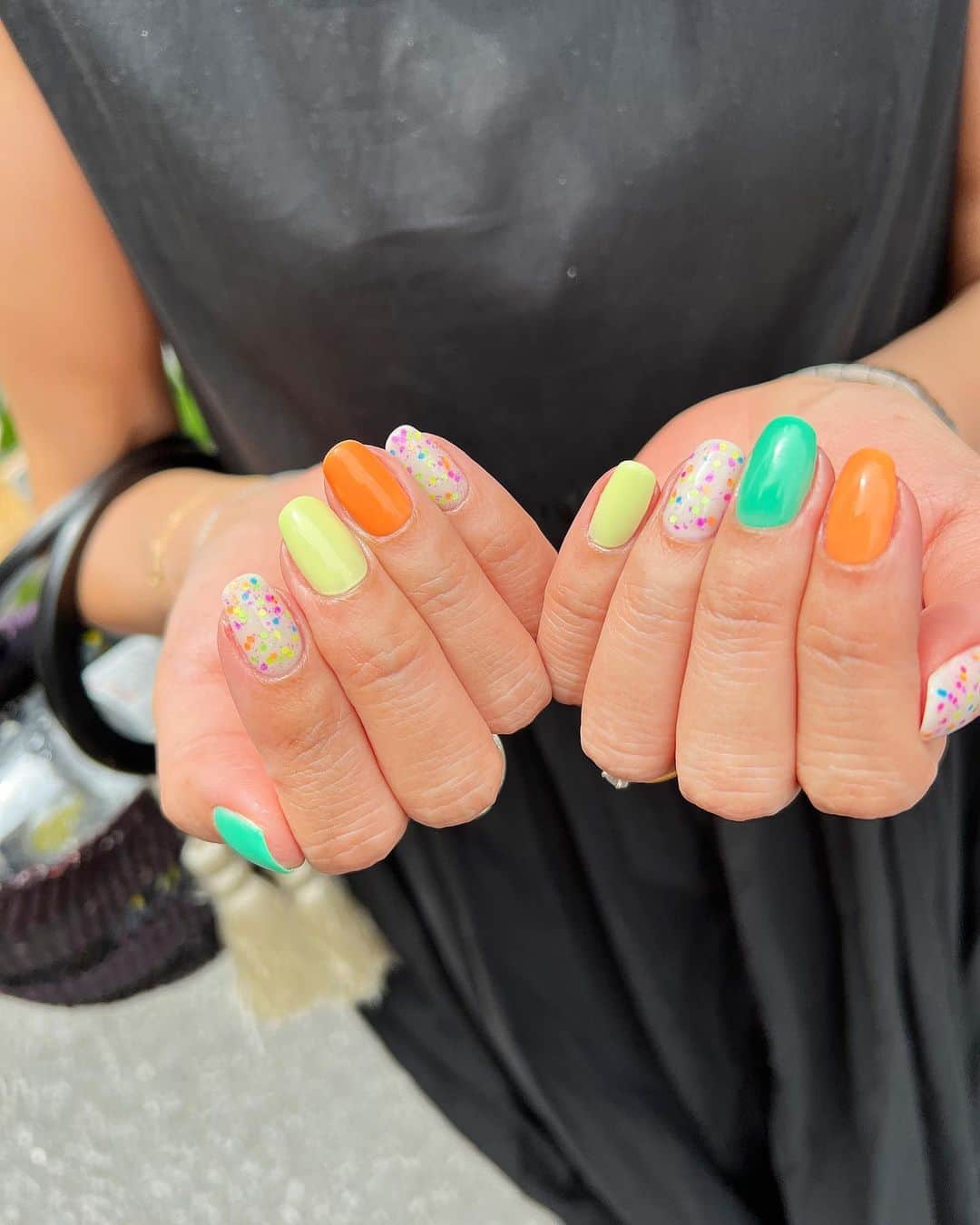 Kana Kobayashiさんのインスタグラム写真 - (Kana KobayashiInstagram)「#nails #ネイル #ネイルアート #ネイルデザイン #夏ネイル #カラフルネイル」7月19日 20時44分 - anela_kana