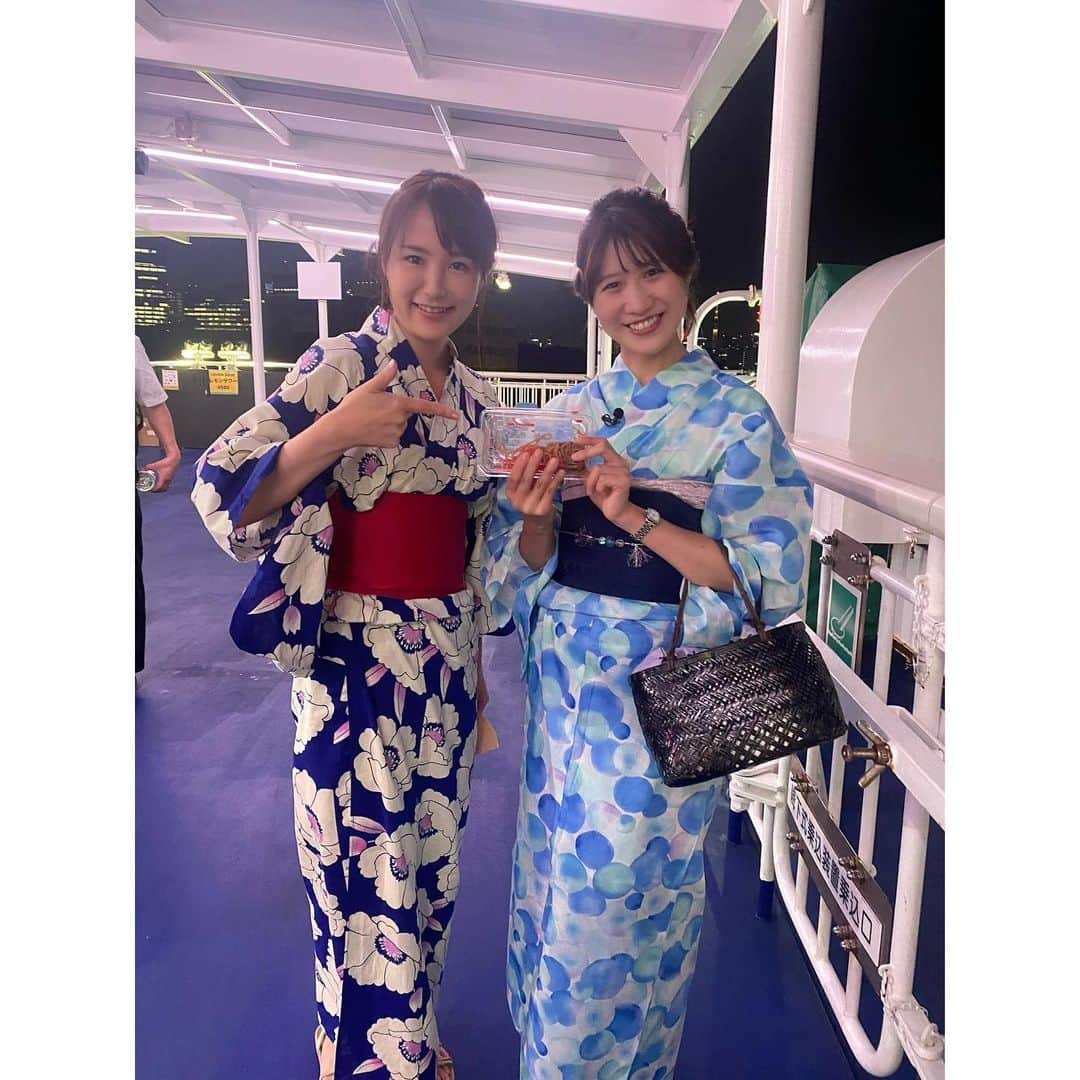 舘谷春香さんのインスタグラム写真 - (舘谷春香Instagram)「今日も東京湾納涼船ありがとうございました！  今年もあみちゃんが来てくれました⛴ もうびっくりもしない😂 なんなら来ると思ってた😂  明日も早いのにありがとうあみちゃん…🥹  今日の模様は7/30(日)8:00〜 文化放送『林家たい平たいあん吉日おかしら付き』で流れるそうです⛴🌟  ぜひお聴きくださいー！🌻  #東京湾納涼船 #納涼船 #文化放送 #林家たい平 #たいあん吉日おかしら付き #ポンコツ #クルージングナビゲーター #MC #DJ #アナウンサー #竹芝 #竹芝桟橋 #浴衣 #浴衣ヘアアレンジ #浴衣女子」7月19日 22時15分 - tty0250hrk