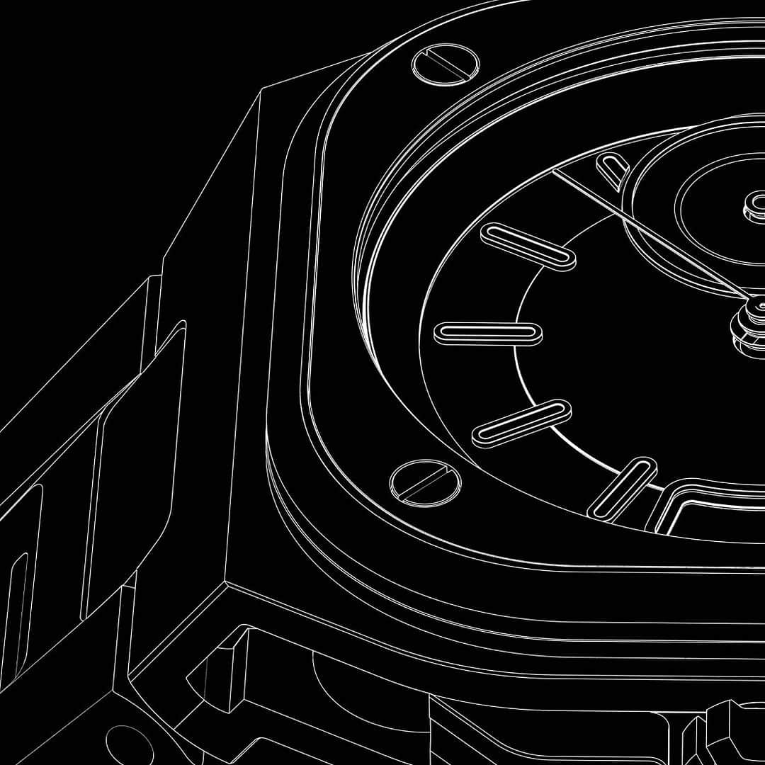 のインスタグラム：「Featuring a sandwich type construction, the 41mm case of the BR-X5 Black Steel embraces precise facets and sharp cuts bringing about a touch of the avant-garde and highlighting a sense of streamlined lightness with industrial resistance.   Discover more via the link in our bio.   #bellross #timeinstruments #BRX5」