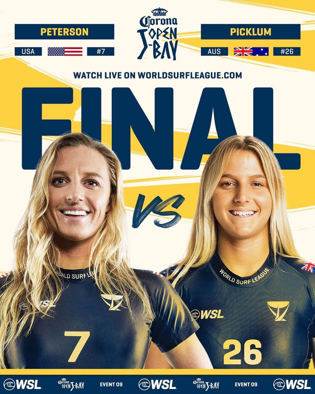 世界プロサーフィン連盟（WSL）のインスタグラム：「The #CoronaOpenJBay Women’s Final is ON!  Watch live on worldsurfleague.com.  @corona @kougamunicipality」