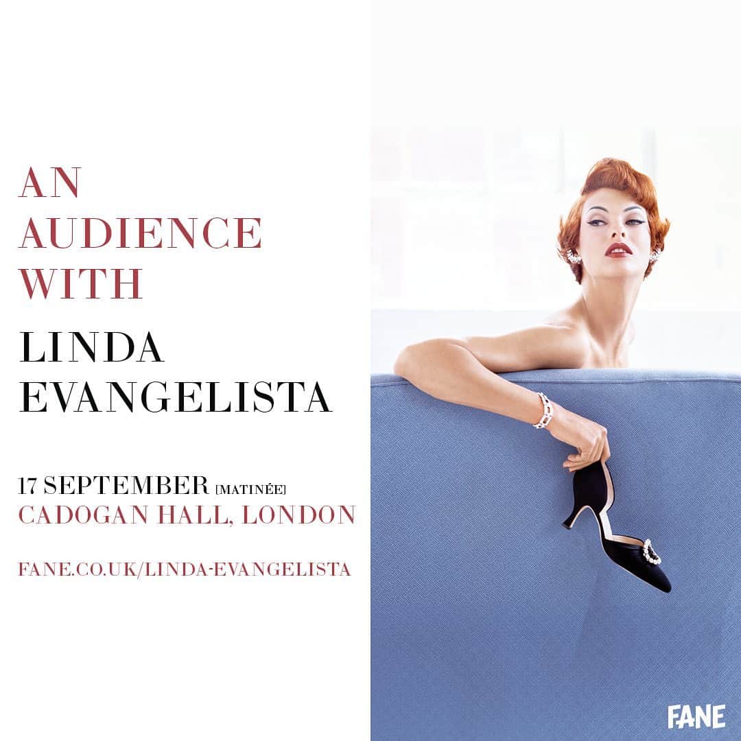 リンダ・エヴァンジェリスタのインスタグラム：「Join me in London on Sunday, September 17, for a special event to celebrate the release of my first book, Linda Evangelista Photographed by Steven Meisel. I'll be discussing my longtime creative partnership with @stevenmeiselofficial and looking back at some of my favorite images we made together.    Tickets go on sale this week at fane.co.uk/linda-evangelista. If you can't attend in person, the event will also be live streamed via Fane Online.  I’m so grateful for all your support and I hope to see you there.   #lindabystevenbook」