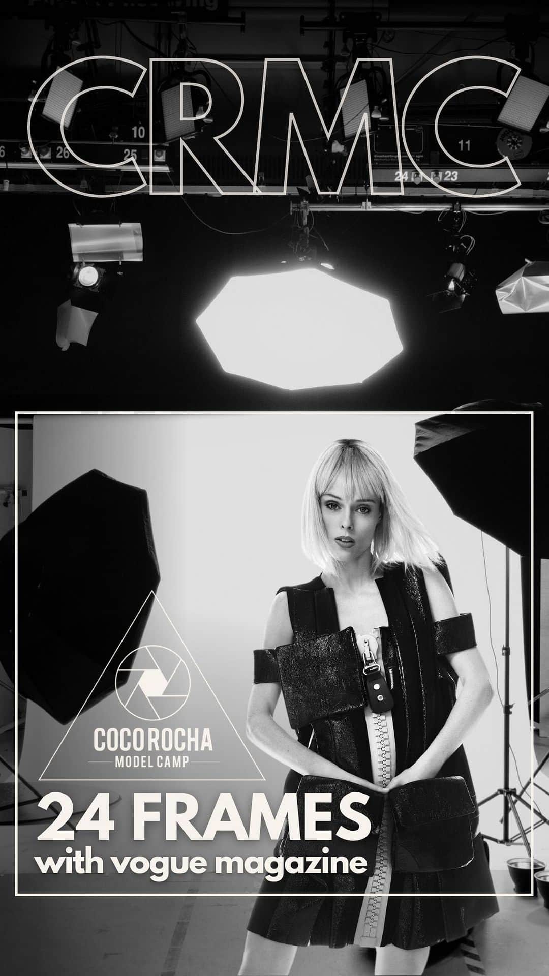 ココ・ロシャのインスタグラム：「Live from a recent Vogue shoot with @cocorocha, watch how she delivers 24 flawless pose options in a row. It looks effortless but it’s not. Want to learn the techniques that provide your clients with endless options - you can at #CocoRochaModelCamp under Coco’s mentorship! 📸 @maxpapendieck @voguehongkong」