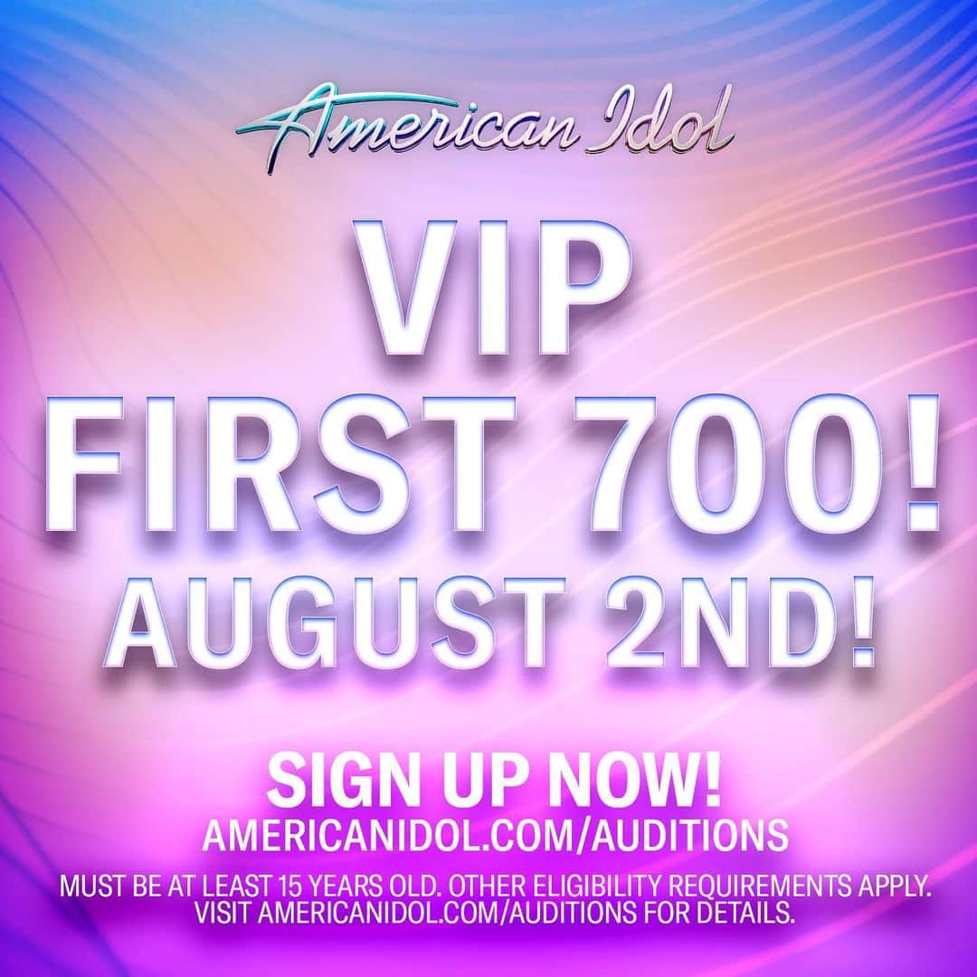 American Idolのインスタグラム：「Be the FIRST to wow a producer! 🤩 Sign up now to reserve one of the lucky 700 spots for a virtual IDOL audition… just 2️⃣ weeks away!!」