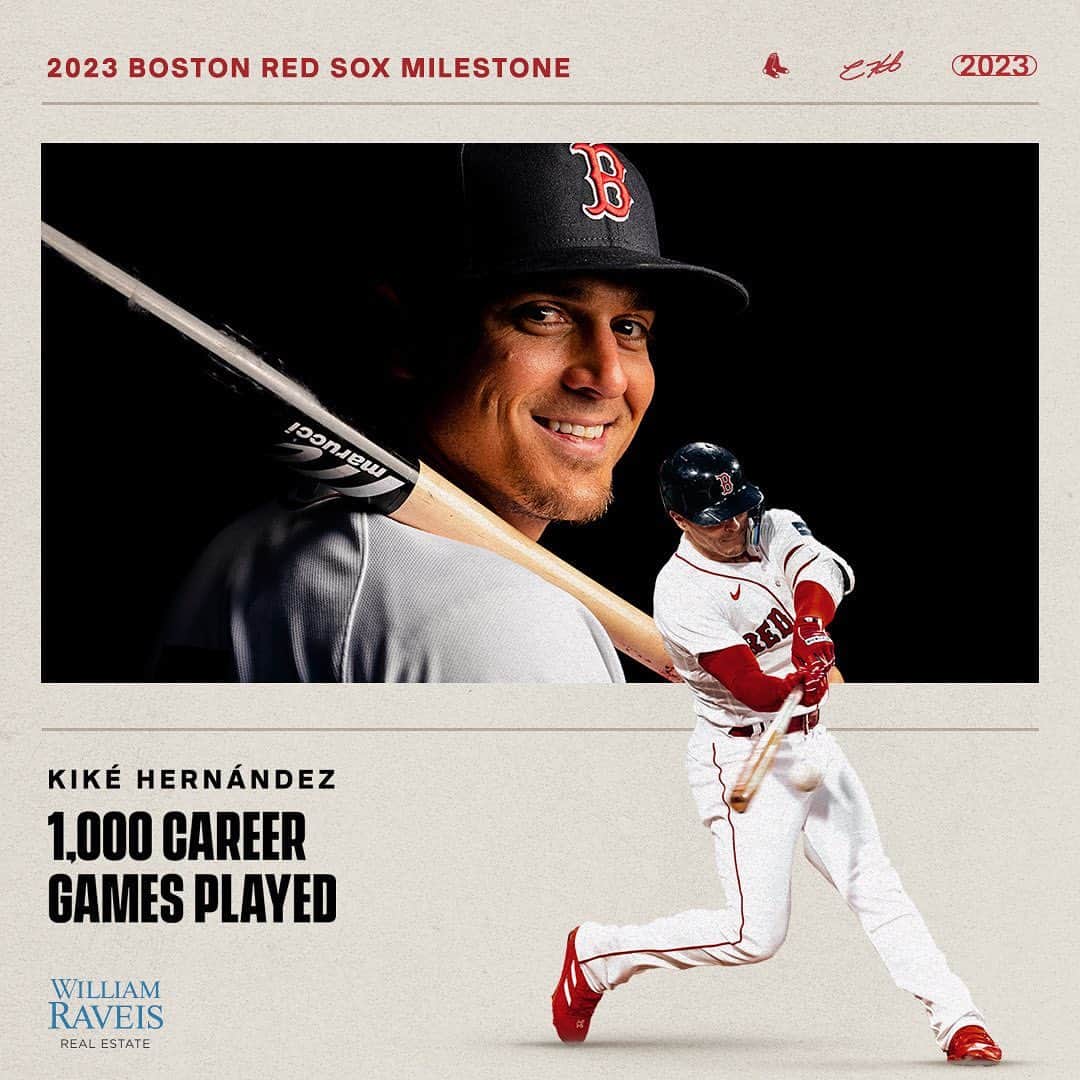 ボストン・レッドソックスのインスタグラム：「1,000 games in the books! Congratulations, Kiké!」