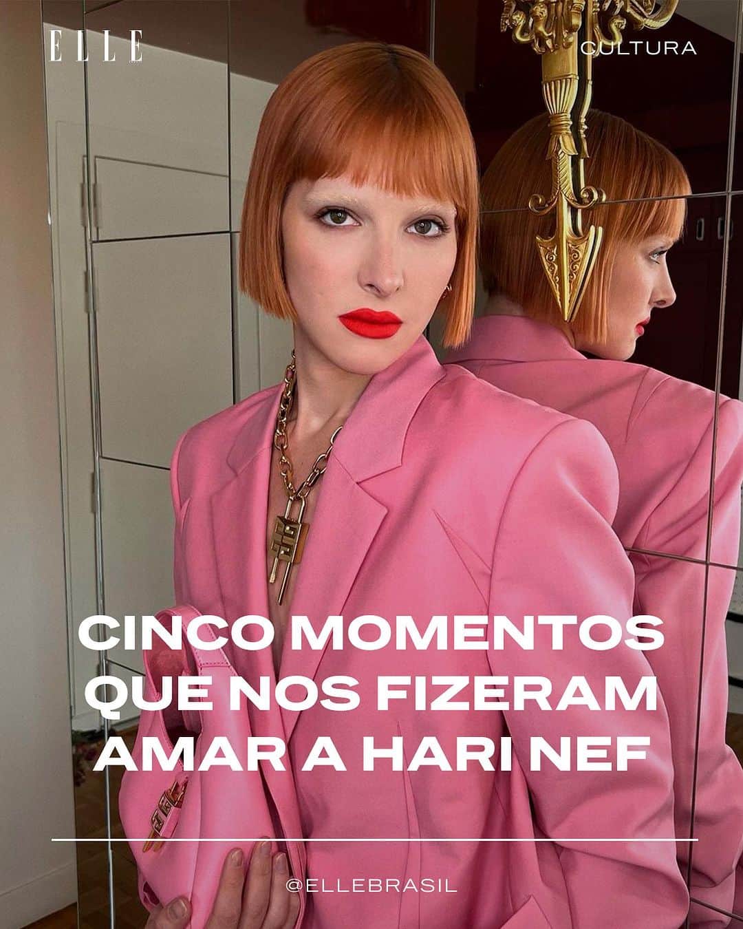 ELLE Brasilのインスタグラム：「A atriz @harinef é amor antigo da ELLE Brasil – no carrossel, você vê uma foto do ensaio de capa que a gata fez para a revista em fevereiro de 2017, quando foi fotografada por @maltoni. Inclusive, ela também foi a primeira modelo trans a estampar a capa da @elleuk. Sua carreira teve uma virada quando ela participou da série "Transparent", que teve todo o elenco indicado ao SAG Awards em 2015. Desde então, ela vem arrasando nas telinhas e telonas.  Nos últimos anos, Hari Nef fez alguns papeis em que nos apaixonamos ainda mais, como a rabina queer do Bar Mitzvah de Rock, filhe de Charlotte York, em "And Just Like That", e até como um dos destaques de "The Idol", interpretando a jornalista cult que entrevista Jocelyn. E, claro, não tinha como não falar de Barbie, longa mais comentado do ano, em que ela encarna a Barbie médica — papel que nos presenteou com um dos melhores momentos de tapete vermelho dos últimos tempos: Hari Nef de vestido de talheres da @dilarafindikoglu! We love you Hari!」