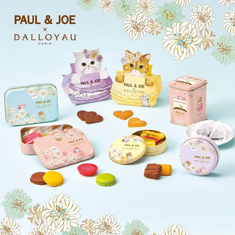 PAUL & JOE BEAUTEさんのインスタグラム写真 - (PAUL & JOE BEAUTEInstagram)「・ PAUL ＆ JOEとDALLOYAUの コラボレーション第2弾が本日発売🐈  PAUL & JOEのデザイナー・ソフィーの愛猫ジプシーとヌネット、ダロワイヨのジョセフィーニャ。 ３匹の猫たちが、マカロンやお花にかくれんぼ。 爽やかなブルーグリーンを基調とした、 カラフルな猫スイーツの登場です。  一部店舗*とポール ＆ ジョー公式オンラインストアで本日7/20（木）限定発売  公式オンラインストアでは7/20（木）午前10時より発売いたします。  ＊お取り扱い店舗 〈Perfumerie  Sukiya S-PAL店・京都ポルタ・ルクア大阪店・天王寺ミオ・ルミネエスト・ルミネ北千住・ルミネ立川・ルミネ池袋〉  詳しくはこちら▽ もしくはプロフィールのURLから▽  https://www.paul-joe-beaute.com/collections/dalloyau  #PaulandJoe #paulandjoebeaute #ポールアンドジョー #ポルジョ  #instagood #cat #catofinstagram  #dalloyau #オータムコレクション  #コフレ #ギフト #かわいい #ねこ #猫 #ネコ  #コスメ垢 #デパコス ギフト#サマーギフト#チョコ#ショコラ#サブレ」7月20日 9時57分 - paulandjoe_beaute