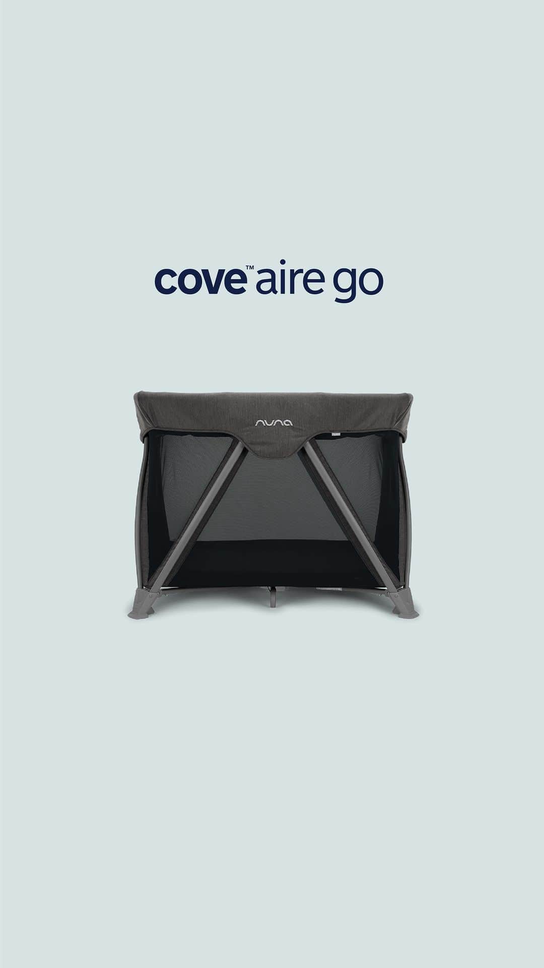 nunaのインスタグラム：「It’s a bassinet! It’s a playard! It’s both! The COVE aire go fits into your family wherever you need it to 🤗 Plus, the GREENGUARD Gold certified materials make sure your air stays chemical-free for baby.  #nuna #mynuna」