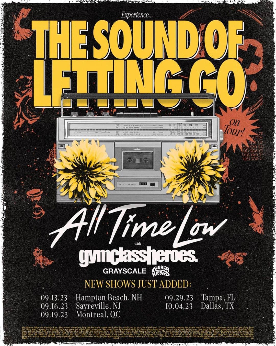 All Time Lowさんのインスタグラム写真 - (All Time LowInstagram)「OOPS we dropped this… use code LETTINGGO today at 10AM local time to snag presale tickets to new dates on The Sound Of Letting Go Tour before the general public!! Tickets at AllTimeLow.com」7月20日 23時00分 - alltimelow