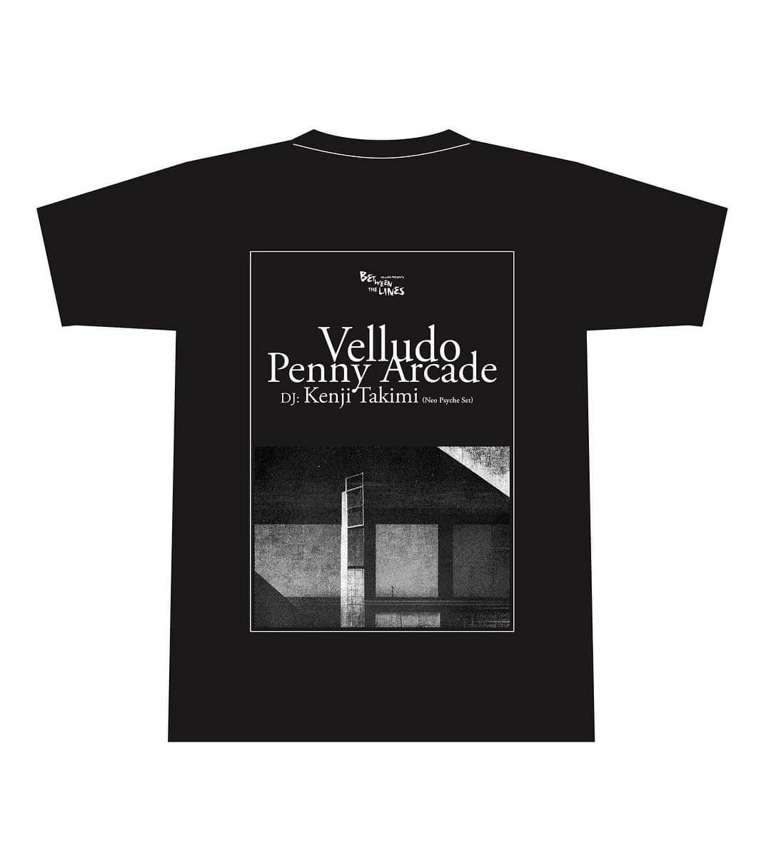 沖野俊太郎のインスタグラム：「会場限定で即完売となったイベントTシャツ、ご要望にお応えして予約販売開始いたしました。 予約期間は8/3まで。  S / M/ L / XL 送料込み¥5,200  画像をタップでショップにリンクします。 よろしくお願いいたします👕👕👕 Velludo presents "Between The Line"  T-Shirts」