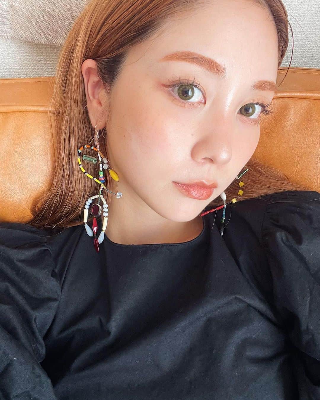 久恒美菜のインスタグラム：「夫氏が買ってくれたきゃわピ(かわいいピアス)」