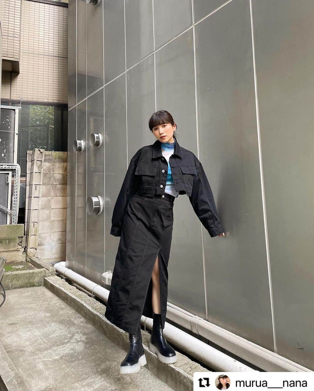 MURUAのインスタグラム：「#Repost @murua___nana with @use.repost ・・・ 今日から店舗でAWアイテムの受注始まってるよ✨  受注アイテムは大注目のボレロトレンチと写真のGジャンセットアップ！  要チェックだよ〜〜  #murua #murua_snap #ootd #ootdfashion #coordinate #fashion #murua2023ss」