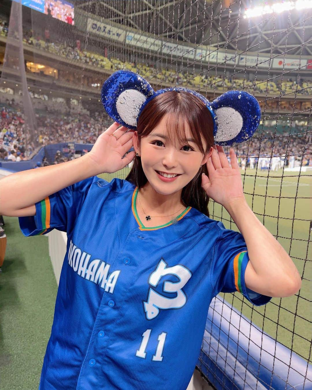 erinaのインスタグラム：「. . オールスターゲーム⚾️🏟️ コロナ前に行ったきりで久しぶりの参戦！ . お祭りみたいで楽しかった💫 スターマンに🫰したら返してくれた可愛い😭😭😭 . 今日も楽しみ🩷 . . #オールスター #マイナビオールスターゲーム #オールスターゲーム」