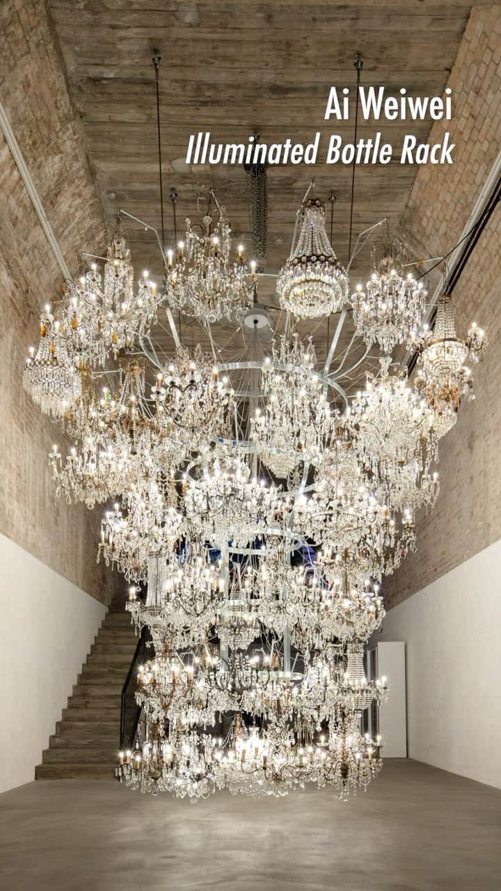 艾未未のインスタグラム：「Illuminated Bottle Rack (2018) at #LumiereDurham from 16-19 November 2023.  Lumiere-festival.com @artichoketrust」
