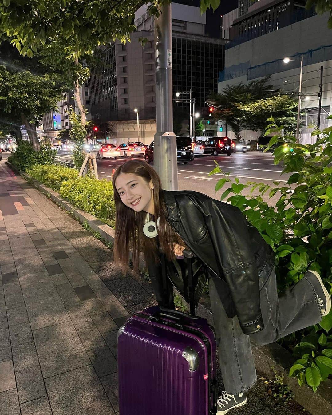 大西陽羽のインスタグラム：「💜×🖤」