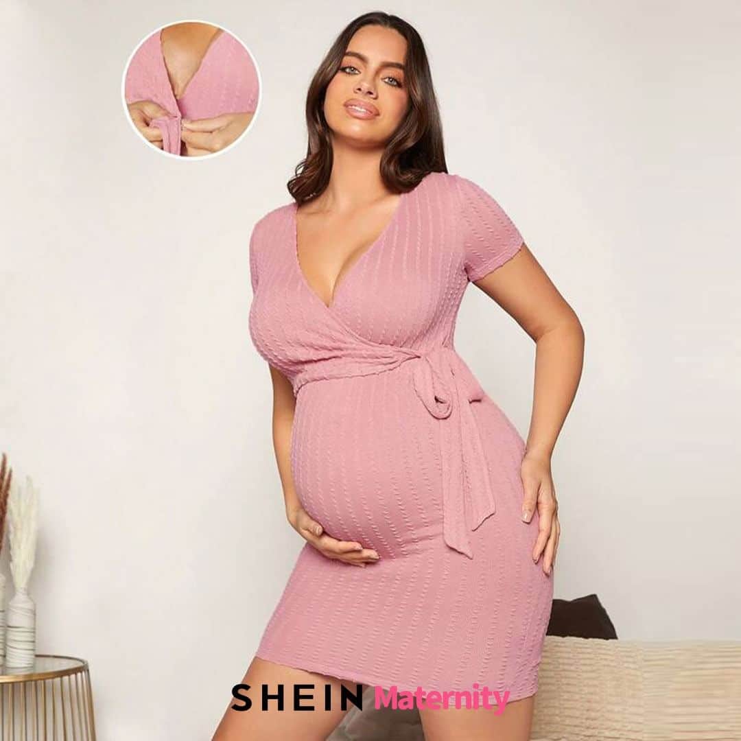 SHEINのインスタグラム：「Nurture your need for fashion lovingly designed with maximum comfort and convenience in mind 🤰💖  🔎18104076 17885217 14772666 13807693 12738418  #SHEINMaternity #nursingdress #maternityfashion」