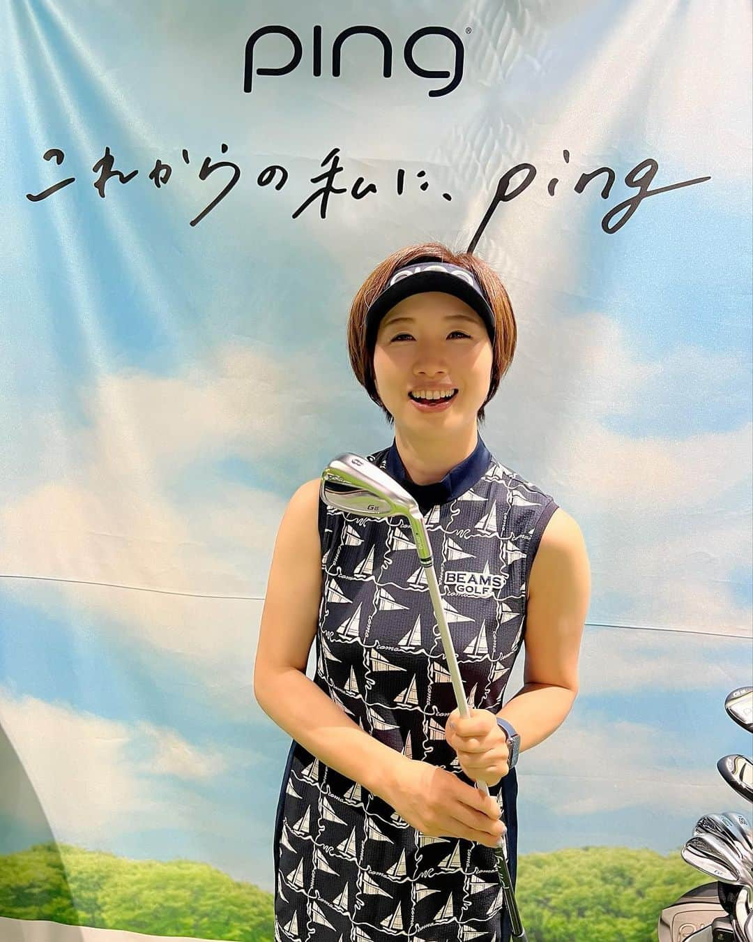 勝又優美さんのインスタグラム写真 - (勝又優美Instagram)「これまでもこれからもPINGのクラブと一緒に💙  PINGのNEWレディースクラブ、GLE3は9月7日発売です！  https://clubping.jp/product/product2023_gle3_d.html  #pinggolf #gle3 #ラク飛び #9月7日発売予定 #ピンゴルフジャパン #レディースクラブ #beamsgolf  #勝又優美 #ゴルフ #ゴルフ女子#ゴルフクラブ#ゴルフギア #golf #ゴルフコーデ #ゴルフウェア #ゴルフ女子コーデ #ゴルフレッスン #golfstagram#ゴルフウェアレディース #ゴルフファッション #ゴルフ好き  @pinggolf_japan」7月20日 21時06分 - yumi.katsumata