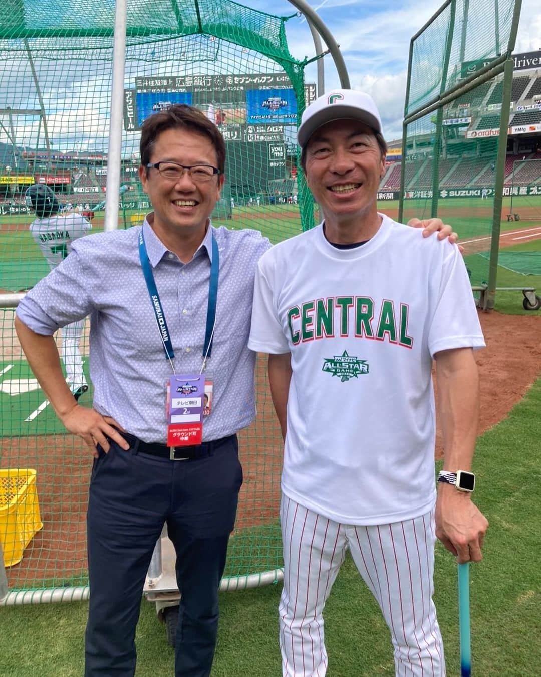 古田敦也のインスタグラム：「オールスター　セリーグ監督と。」