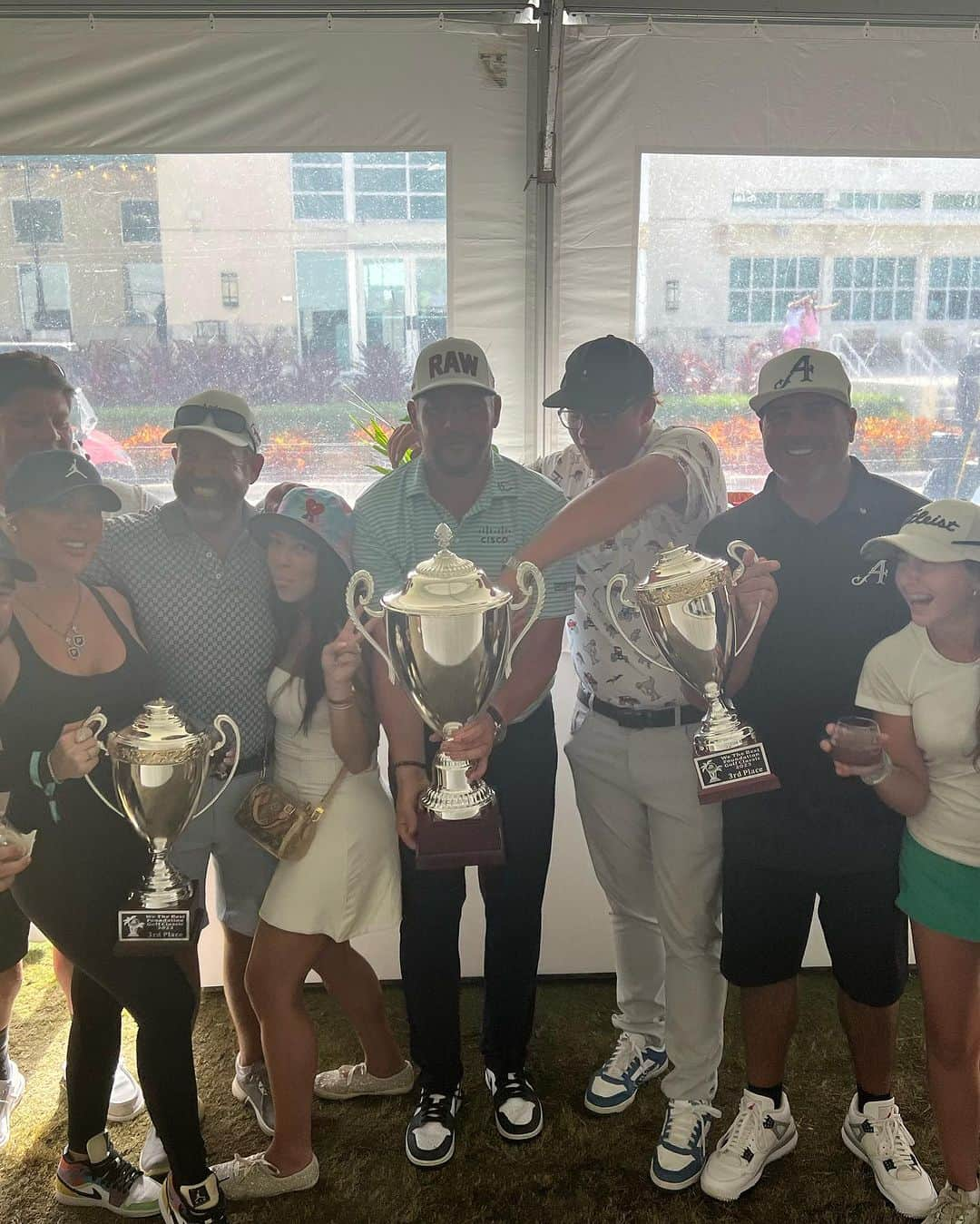 A.J.のインスタグラム：「Had a fun time at the @wethebestfoundation tournament @djkhaled good to see some of my old friends on tour @blockiegolf @patperezgolf Had a great group today with @aj_mclean @mylesggaskin @camjordan94 we kicked some ass and had a great time overall everyone’s a winner. #letsgogolfing #winner #letsgolf」