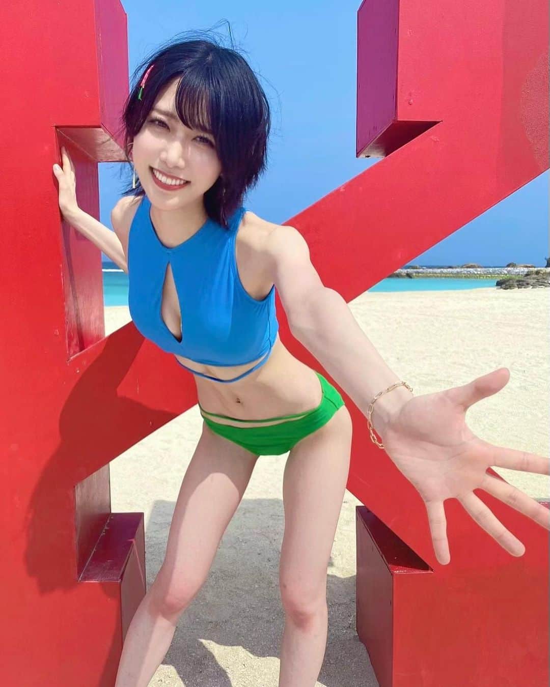 隈本茉莉奈のインスタグラム：「夏を楽しんでる写真です❤️」